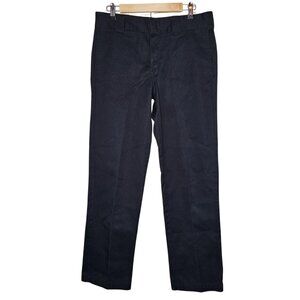 Dickie's Mens Slim Fit Work Pants Black Cotton Twill Durable 873 Size 33x32